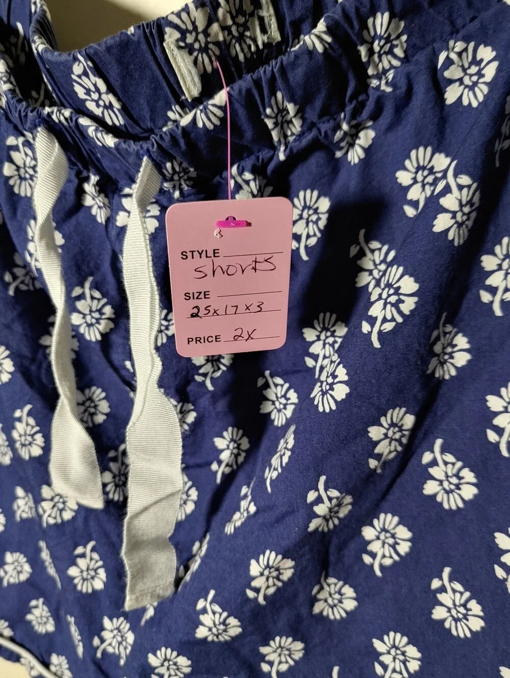 Sonoma 2X Gorgeous blue White Floral Short Sleeve Pajama Set